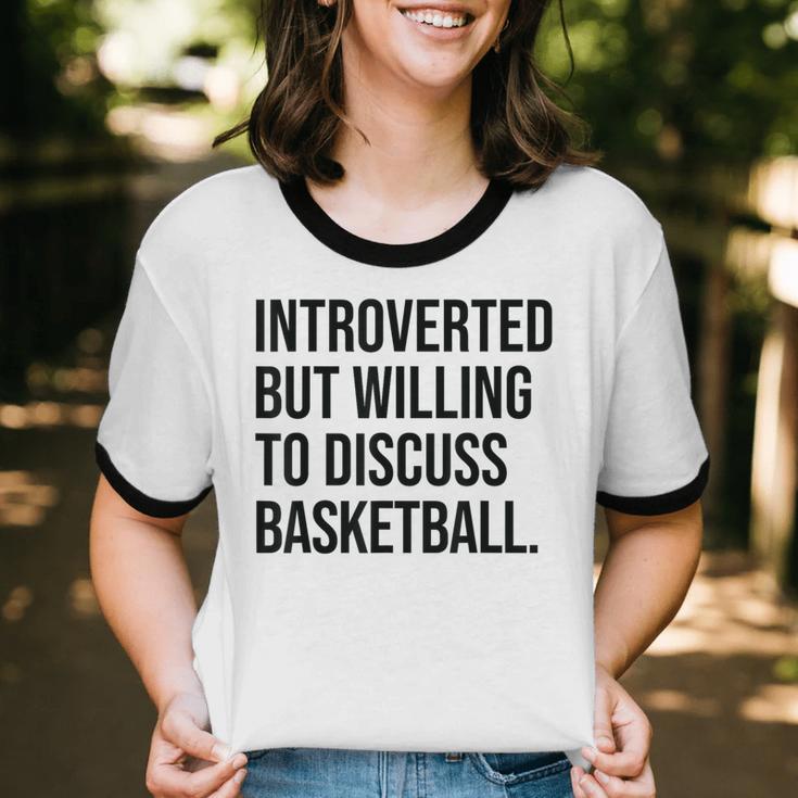 Introverted Basketball Player Basketball Introvert Unisex Cotton Ringer T-Shirt Introverted Basketball Player Basketball Introvert Unisex Cotton Ringer T-Shirt