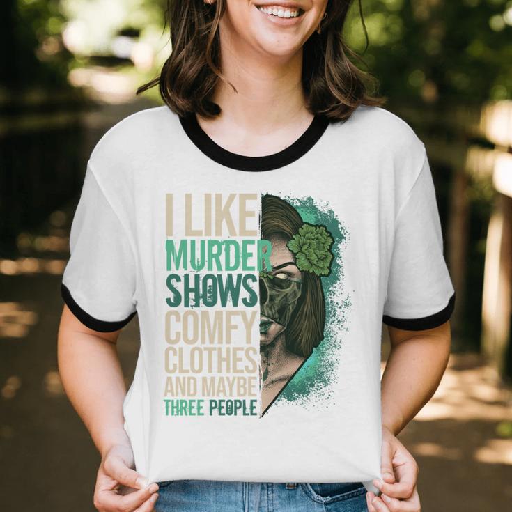 Introverted Murder Shows True Crime Lovers Introvert Unisex Cotton Ringer T-Shirt Introverted Murder Shows True Crime Lovers Introvert Unisex Cotton Ringer T-Shirt