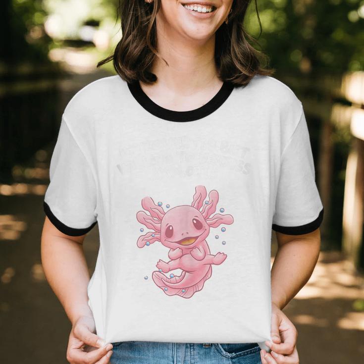 Introverted But Willing To Discuss Axolotl Salamander Unisex Cotton Ringer T-Shirt Introverted But Willing To Discuss Axolotl Salamander Unisex Cotton Ringer T-Shirt
