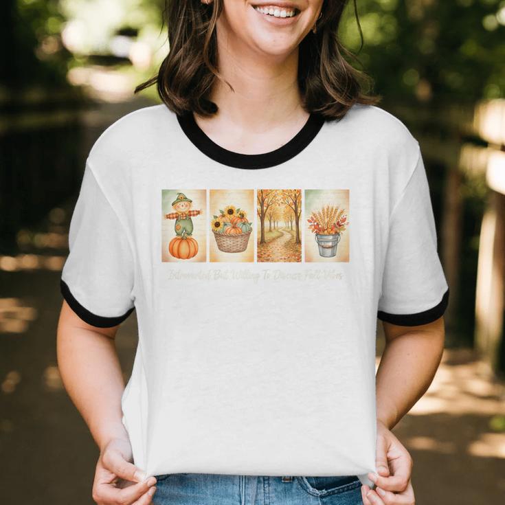 Introverted But Willing To Discuss Fall Vibes Autumn Pumpkin Unisex Cotton Ringer T-Shirt Introverted But Willing To Discuss Fall Vibes Autumn Pumpkin Unisex Cotton Ringer T-Shirt