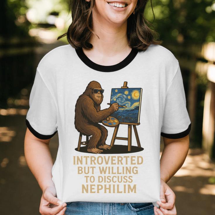Introverted But Willing To Discuss Nephilim Unisex Cotton Ringer T-Shirt