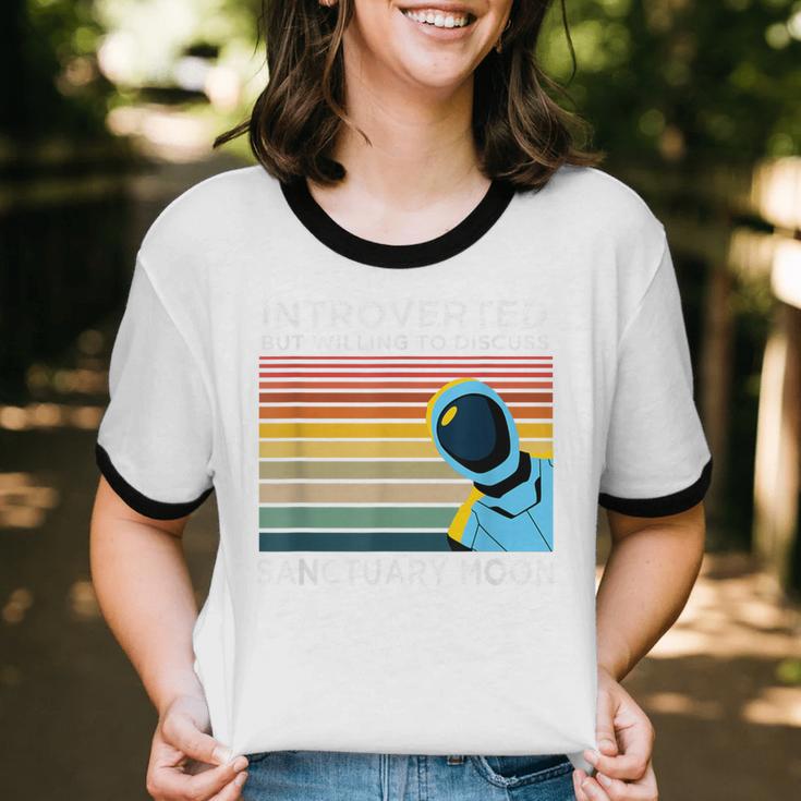 Introverted But Willing To Discuss Sanctuary Moon Unisex Cotton Ringer T-Shirt