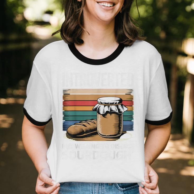 Introverted But Willing To Discuss Sourdough Vintage Baking Unisex Cotton Ringer T-Shirt Introverted But Willing To Discuss Sourdough Vintage Baking Unisex Cotton Ringer T-Shirt