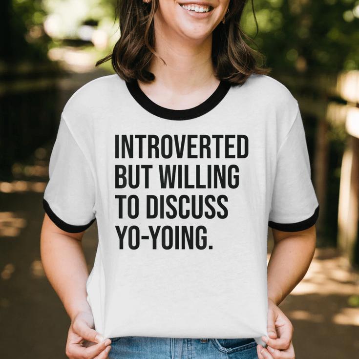 Introverted Yoyo Toy Player Yo-Yo Introvert Unisex Cotton Ringer T-Shirt Introverted Yoyo Toy Player Yo-Yo Introvert Unisex Cotton Ringer T-Shirt