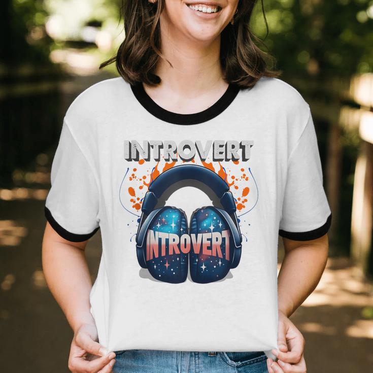 Introvert's Best Friend Noise-Canceling Headphones Unisex Cotton Ringer T-Shirt