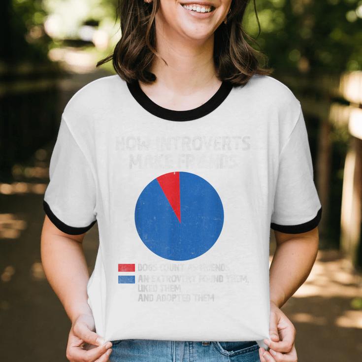 How Introverts Make Friends Sayings For Introverts Unisex Cotton Ringer T-Shirt How Introverts Make Friends Sayings For Introverts Unisex Cotton Ringer T-Shirt