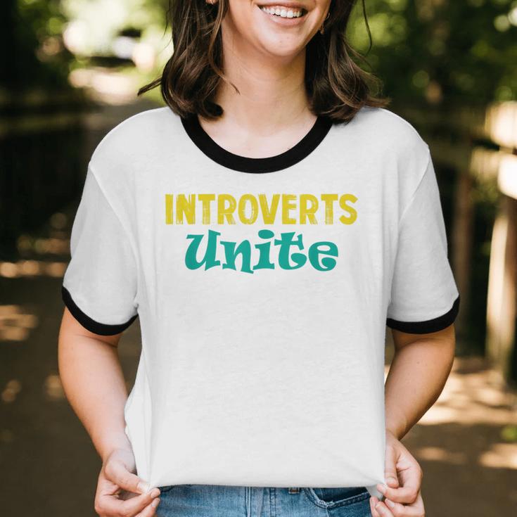 Introverts Unite I Introvert Unisex Cotton Ringer T-Shirt Introverts Unite I Introvert Unisex Cotton Ringer T-Shirt
