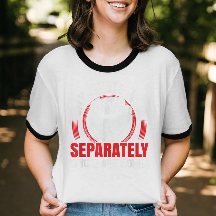 Introverts Unite Separately In Your Own Homes Saying Unisex Cotton Ringer T-Shirt Introverts Unite Separately In Your Own Homes Saying Unisex Cotton Ringer T-Shirt