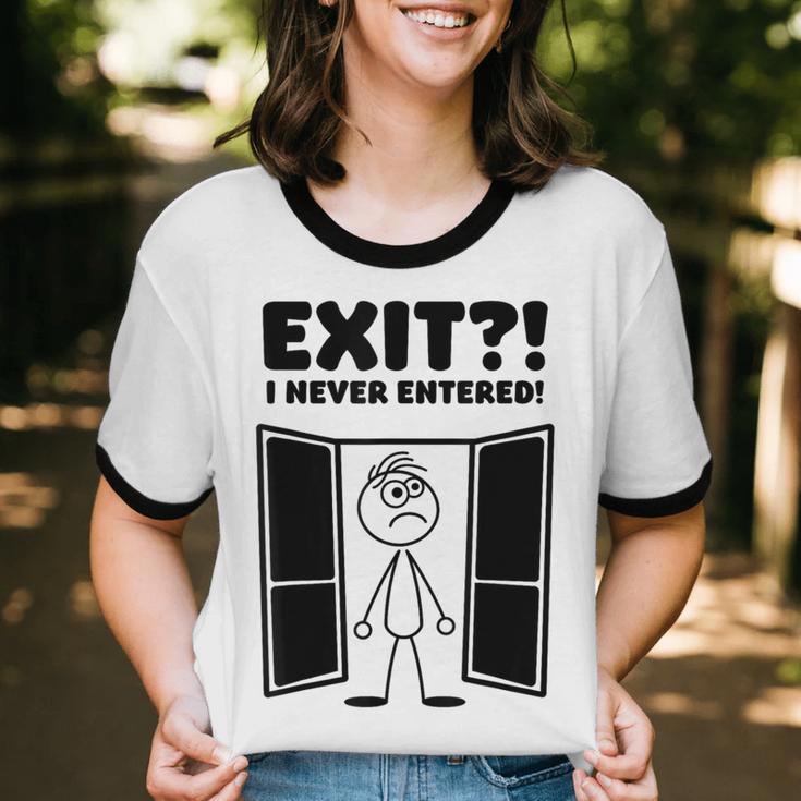 Irony Sarcasm Introvert Dry Humor Cartoon Comic Geek Nerd Unisex Cotton Ringer T-Shirt