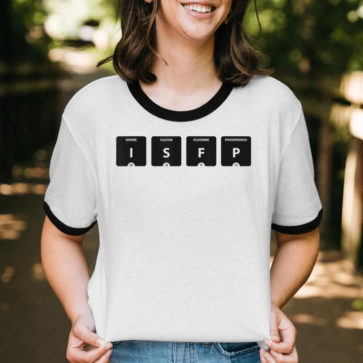 ISFP Adventurer Personality Type Periodic Table Introvert Unisex Cotton Ringer T-Shirt ISFP Adventurer Personality Type Periodic Table Introvert Unisex Cotton Ringer T-Shirt