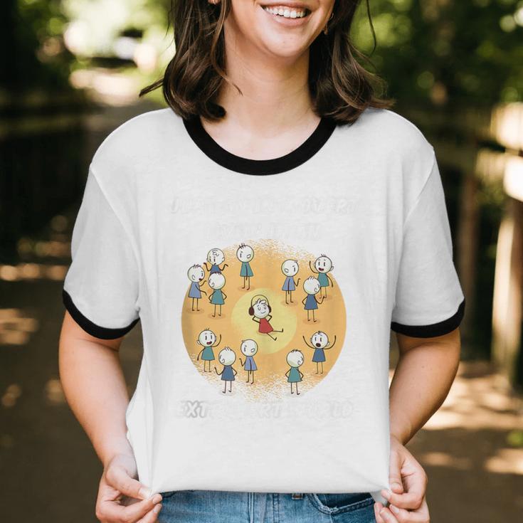 Just An Introvert Living In An Extrovert World Stickmen Unisex Cotton Ringer T-Shirt