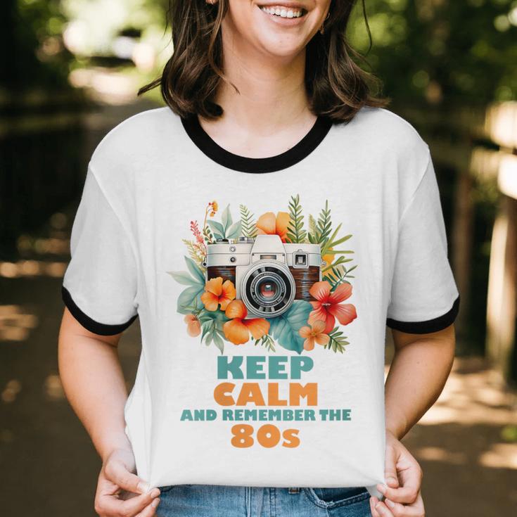 Keep Calm And Remember The 80s Retro Vintage Nostalgia Unisex Cotton Ringer T-Shirt Keep Calm And Remember The 80s Retro Vintage Nostalgia Unisex Cotton Ringer T-Shirt