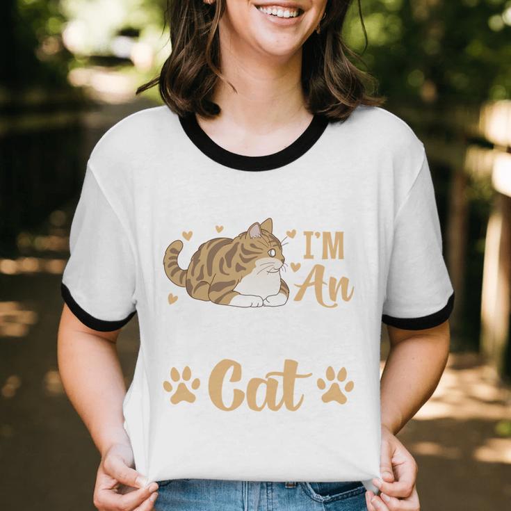 Kitty Pet Lover Introvert Person Cats Show Family Member Unisex Cotton Ringer T-Shirt