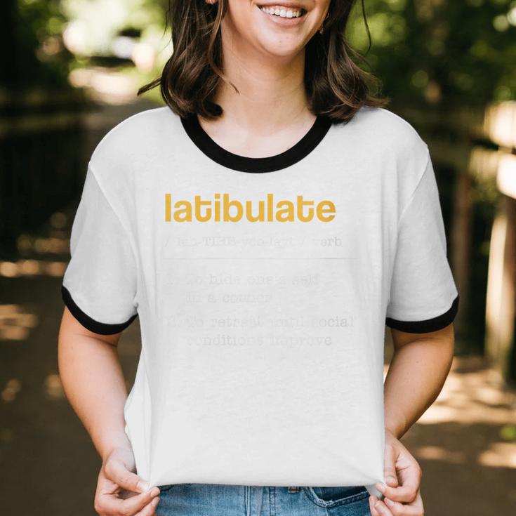 Latibulate Dictionary Definition For Introverts Unisex Cotton Ringer T-Shirt Latibulate Dictionary Definition For Introverts Unisex Cotton Ringer T-Shirt