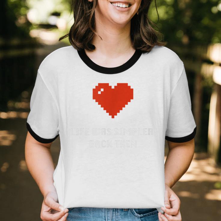 Life Was Simpler Back Then Nostalgia Retro Game Unisex Cotton Ringer T-Shirt Life Was Simpler Back Then Nostalgia Retro Game Unisex Cotton Ringer T-Shirt