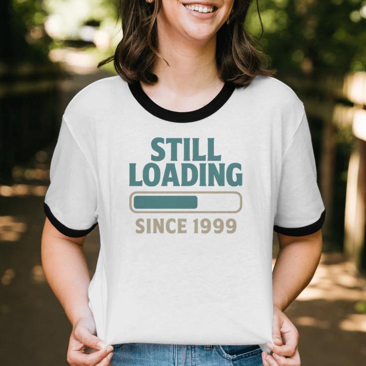Still Loading Since 1999 Retro Tech Nostalgia Premium Tri-Blend Unisex Cotton Ringer T-Shirt