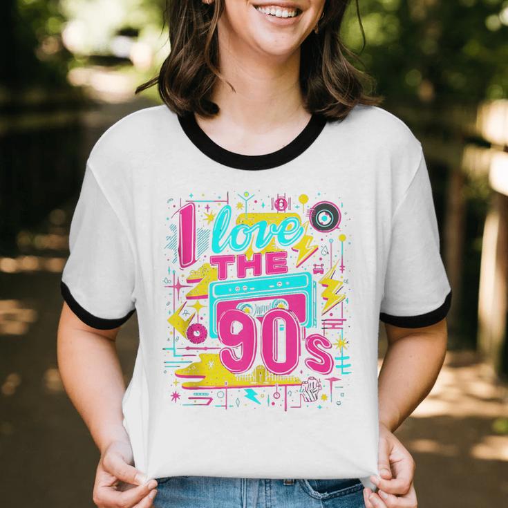 I Love The 90'S 90s Nostalgia Unisex Cotton Ringer T-Shirt