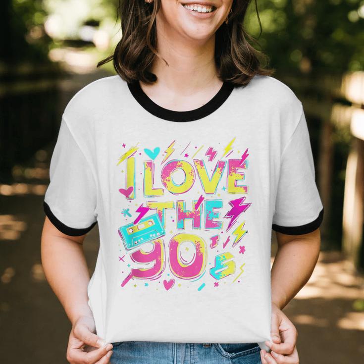 I Love The 90'S 90s Retro Nostalgia Unisex Cotton Ringer T-Shirt