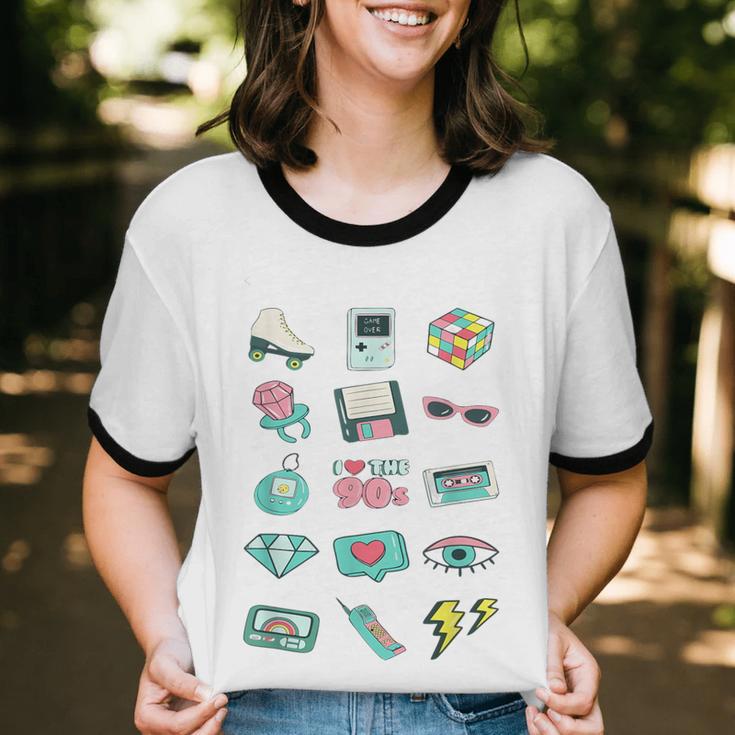 I Love The 90s Old For Nostalgia Fans Unisex Cotton Ringer T-Shirt I Love The 90s Old For Nostalgia Fans Unisex Cotton Ringer T-Shirt