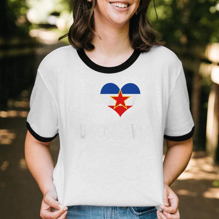 I Love Yugoslavia Proud Yugoslav Nostalgia Saying Unisex Cotton Ringer T-Shirt