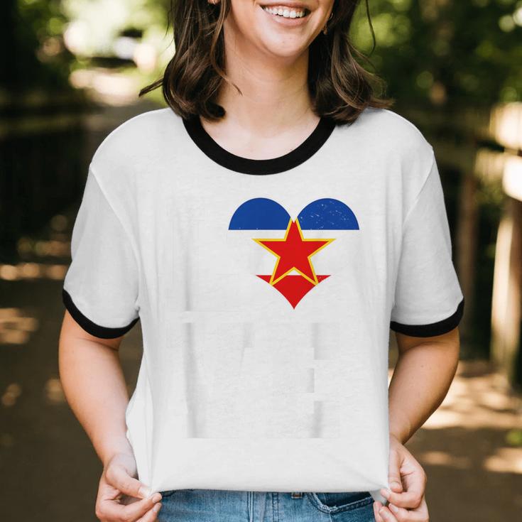Love Yugoslavia Proud Yugoslav Nostalgia Unisex Cotton Ringer T-Shirt