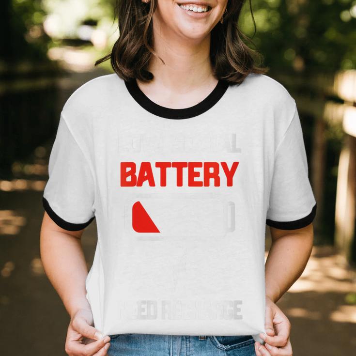 Low Social Battery Need Recharge Introvert Self-Care Unisex Cotton Ringer T-Shirt Low Social Battery Need Recharge Introvert Self-Care Unisex Cotton Ringer T-Shirt