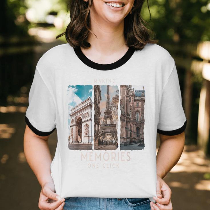 Making Memories In Paris Photo Nostalgia Travel Humor Unisex Cotton Ringer T-Shirt Making Memories In Paris Photo Nostalgia Travel Humor Unisex Cotton Ringer T-Shirt