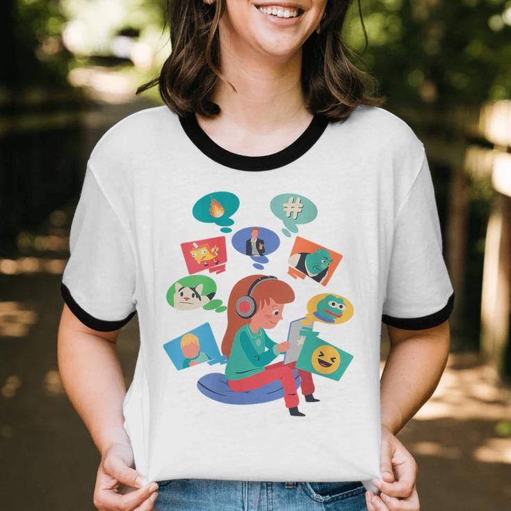 Memes Speak Louder Introvert Anti People Meme Lovers Quiet Unisex Cotton Ringer T-Shirt