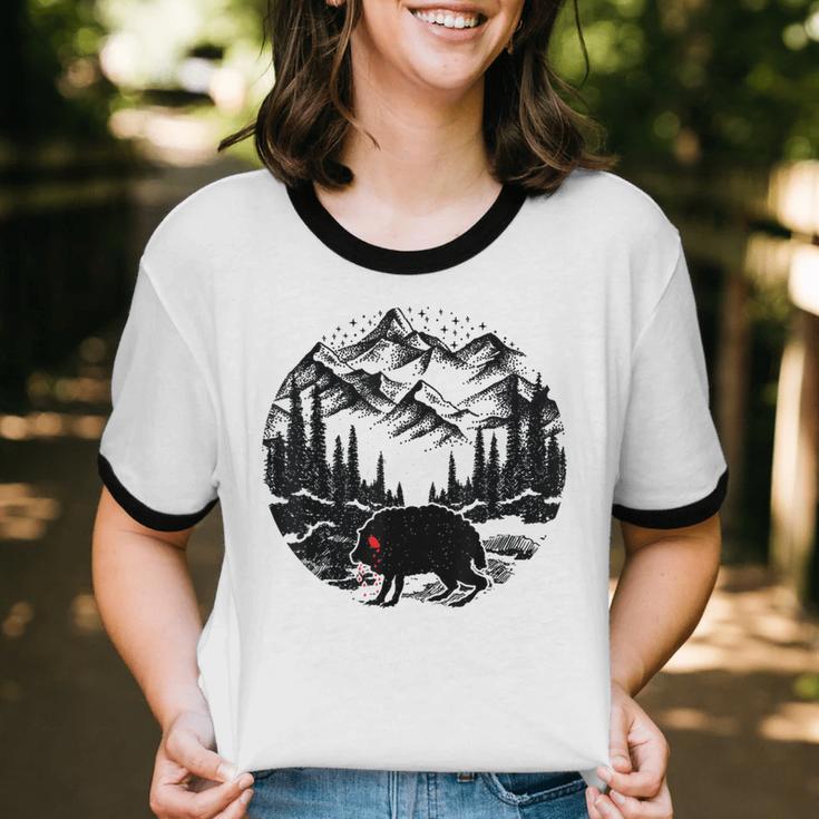 Monster Squonk In Forest Folklore Cryptid Introvert Unisex Cotton Ringer T-Shirt Monster Squonk In Forest Folklore Cryptid Introvert Unisex Cotton Ringer T-Shirt