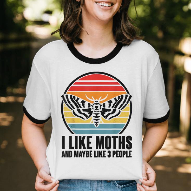 I Like Moths And Maybe 3 People Insect Moth Lovers Introvert Unisex Cotton Ringer T-Shirt I Like Moths And Maybe 3 People Insect Moth Lovers Introvert Unisex Cotton Ringer T-Shirt