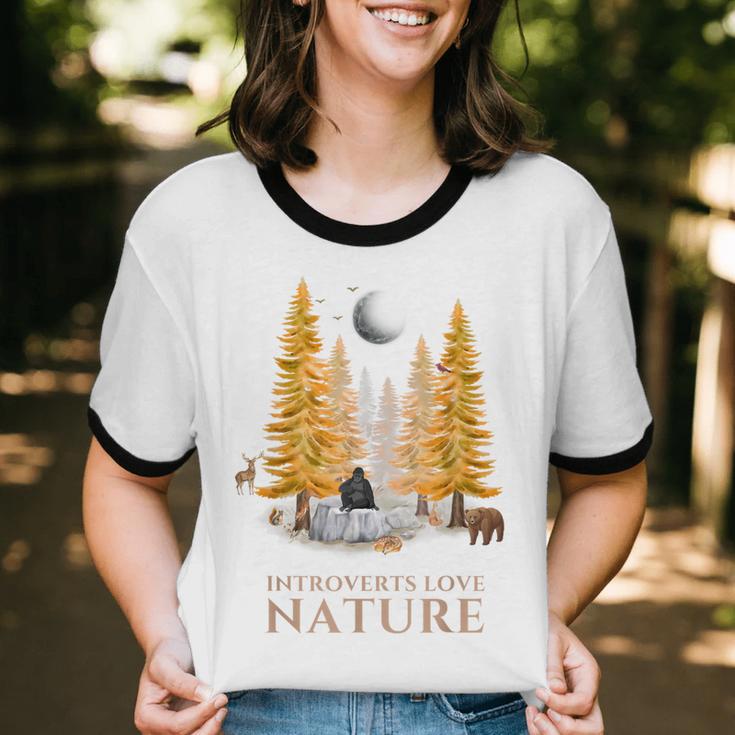 Nature Scene Tees For Introverts Quiet Escape Solitude Unisex Cotton Ringer T-Shirt