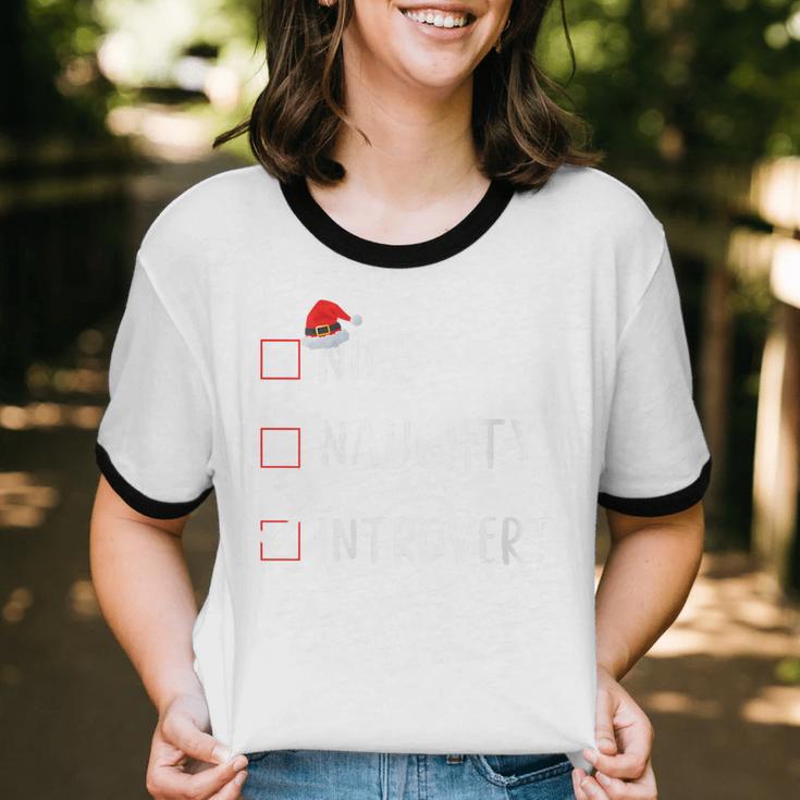 Nice Naughty Introvert List Christmas Introvert Unisex Cotton Ringer T-Shirt Nice Naughty Introvert List Christmas Introvert Unisex Cotton Ringer T-Shirt