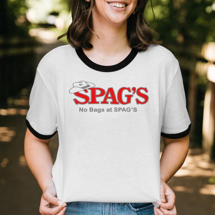 No Bags At SPAG'S Shrewsbury Defunct Store Nostalgia Vintage Premium Tri-Blend Unisex Cotton Ringer T-Shirt