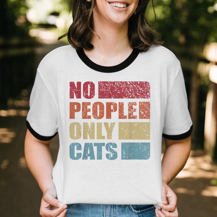 No People Only Cats Introvert Unisex Cotton Ringer T-Shirt No People Only Cats Introvert Unisex Cotton Ringer T-Shirt