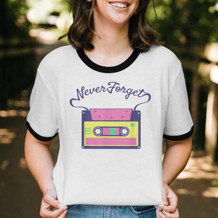 Nostalgia 1980s 80s 90s Costume Party Never Forget Unisex Cotton Ringer T-Shirt