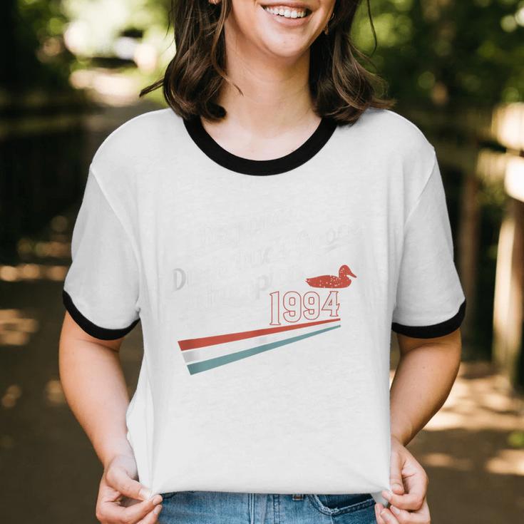 Nostalgia 90s Duck Goose Unisex Cotton Ringer T-Shirt