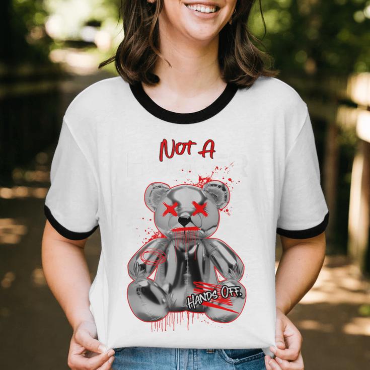Not A Hugger Teddy Bear Antisocial Introvert Unisex Cotton Ringer T-Shirt Not A Hugger Teddy Bear Antisocial Introvert Unisex Cotton Ringer T-Shirt
