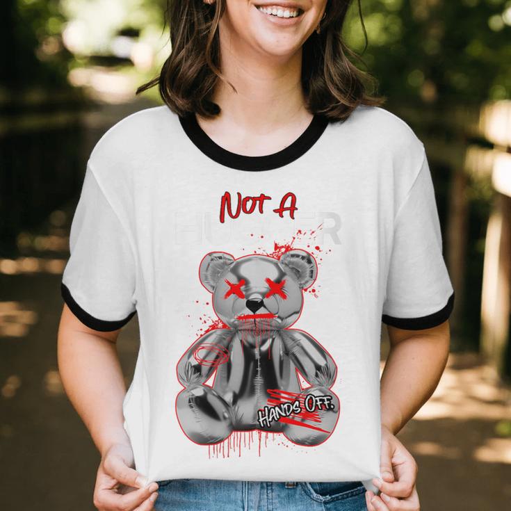 Not A Hugger Teddy Bear Antisocial Introvert Unisex Cotton Ringer T-Shirt Not A Hugger Teddy Bear Antisocial Introvert Unisex Cotton Ringer T-Shirt