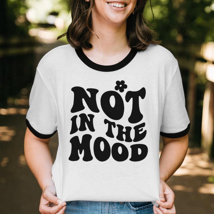Not In The Mood Anti Social Introvert Sarcastic Retro Unisex Cotton Ringer T-Shirt Not In The Mood Anti Social Introvert Sarcastic Retro Unisex Cotton Ringer T-Shirt