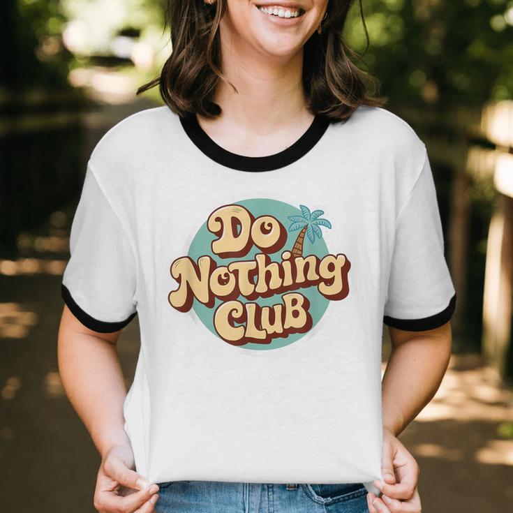 Do Nothing Club Lazy Introvert Gen Y Millennials Unisex Cotton Ringer T-Shirt