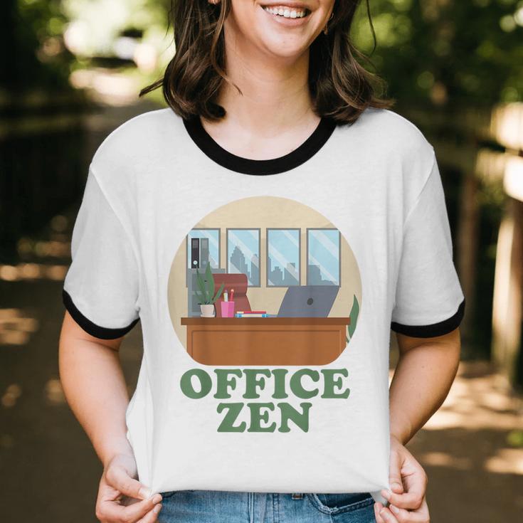 Office Zen Introvert Office Staff Secretary Employee Admin Unisex Cotton Ringer T-Shirt