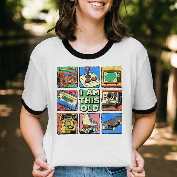 I Am This Old Retro Vintage Nostalgia 80s 90s Cassette Tape Unisex Cotton Ringer T-Shirt