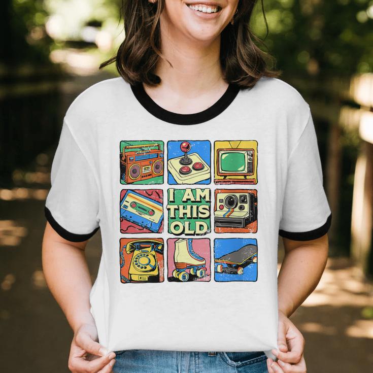 I Am This Old Retro Vintage Nostalgia 80s 90s Cassette Tape Unisex Cotton Ringer T-Shirt