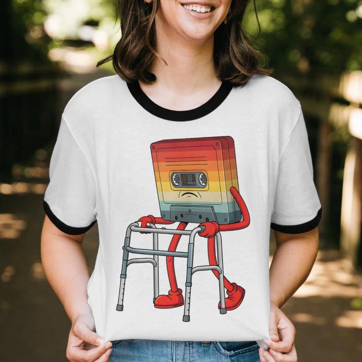 Old Vintage Cassette Tape 70s 80s 80s Outfit Nostalgia Unisex Cotton Ringer T-Shirt Old Vintage Cassette Tape 70s 80s 80s Outfit Nostalgia Unisex Cotton Ringer T-Shirt