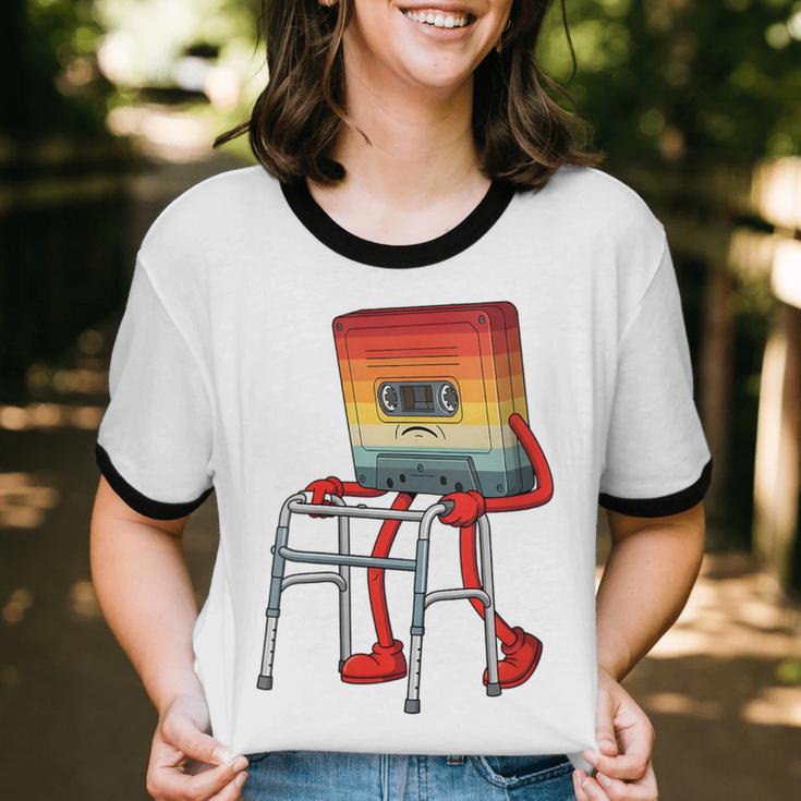 Old Vintage Cassette Tape 70s 80s 80s Outfit Nostalgia Unisex Cotton Ringer T-Shirt Old Vintage Cassette Tape 70s 80s 80s Outfit Nostalgia Unisex Cotton Ringer T-Shirt