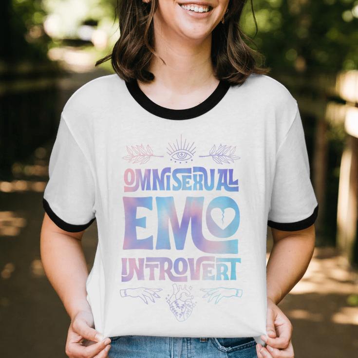 Omnisexual Emo Introvert Pride Trendy Mystic Teen Goth Style Unisex Cotton Ringer T-Shirt