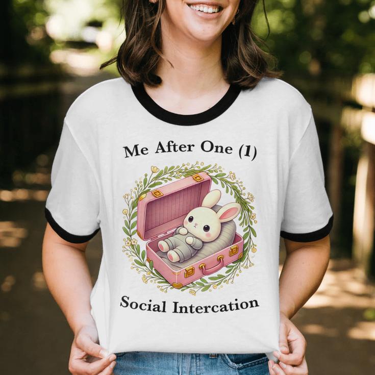 Me After One Social Interaction Introvert Saying Unisex Cotton Ringer T-Shirt Me After One Social Interaction Introvert Saying Unisex Cotton Ringer T-Shirt
