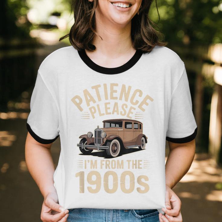 Patience Please I'm From The 1900s Old Car Unisex Cotton Ringer T-Shirt