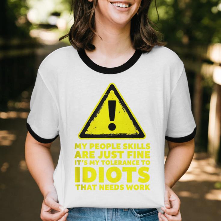 My People Skills Are Just Fine Sarcastic Introvert Unisex Cotton Ringer T-Shirt
