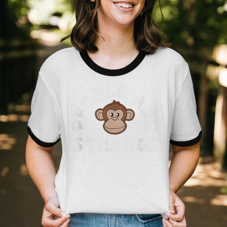 People Are Strange Monkey Introvert People Hater Unisex Cotton Ringer T-Shirt People Are Strange Monkey Introvert People Hater Unisex Cotton Ringer T-Shirt